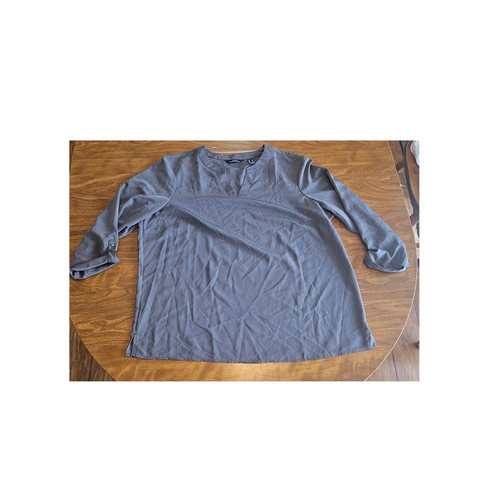 Lands' End Outfitters Gray‎ 3/4 Sleeve V Neck Tunic Top - Women's Size 18